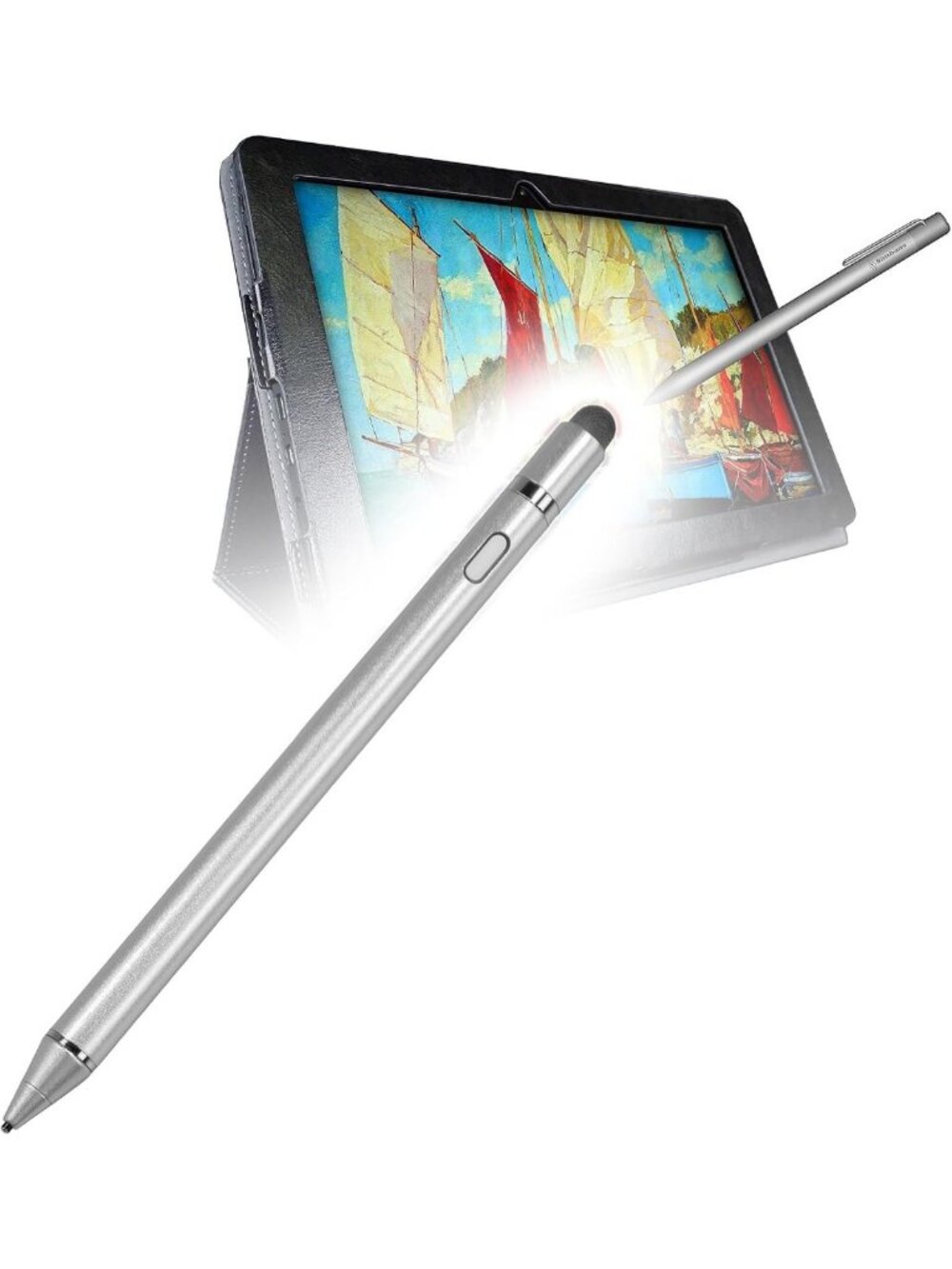 Ultra Fine Tip Electronic Stylus Pen for PicassoTab 10 - Metallic Silver